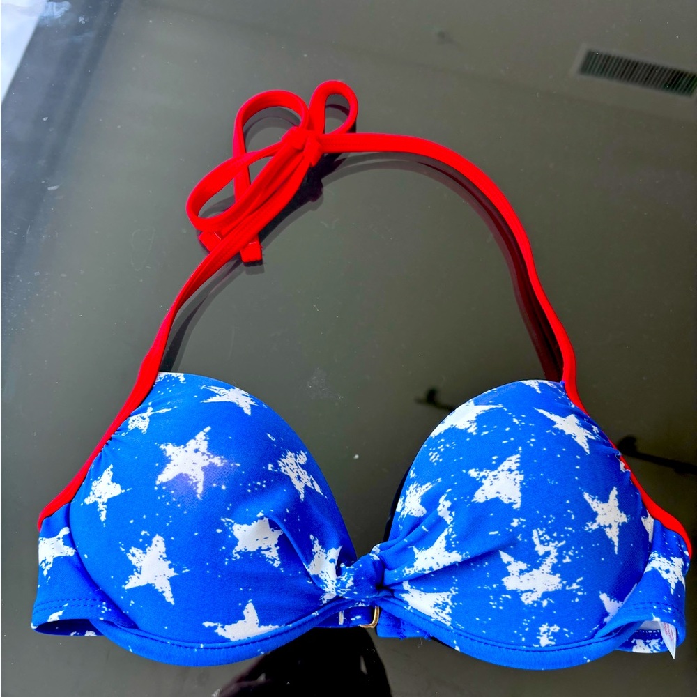 American Flag USA Bikini Top XS